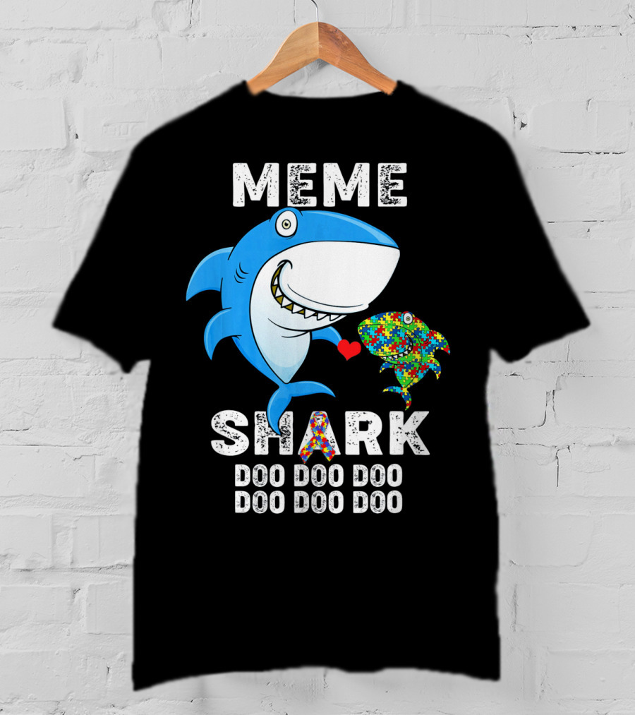 Meme Shark Doo Doo Doo Autism Awareness T-Shirt