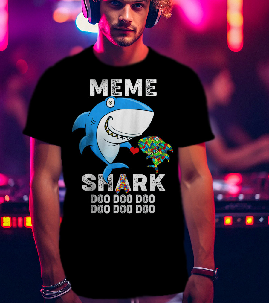 Meme Shark Doo Doo Doo Autism Awareness T-Shirt