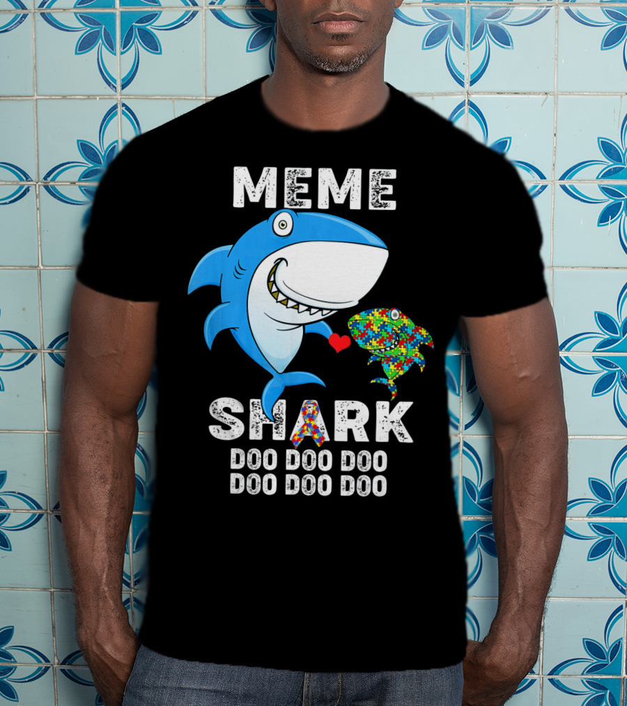 Meme Shark Doo Doo Doo Autism Awareness T-Shirt