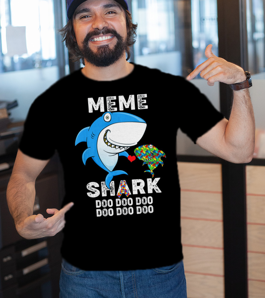 Meme Shark Doo Doo Doo Autism Awareness T-Shirt