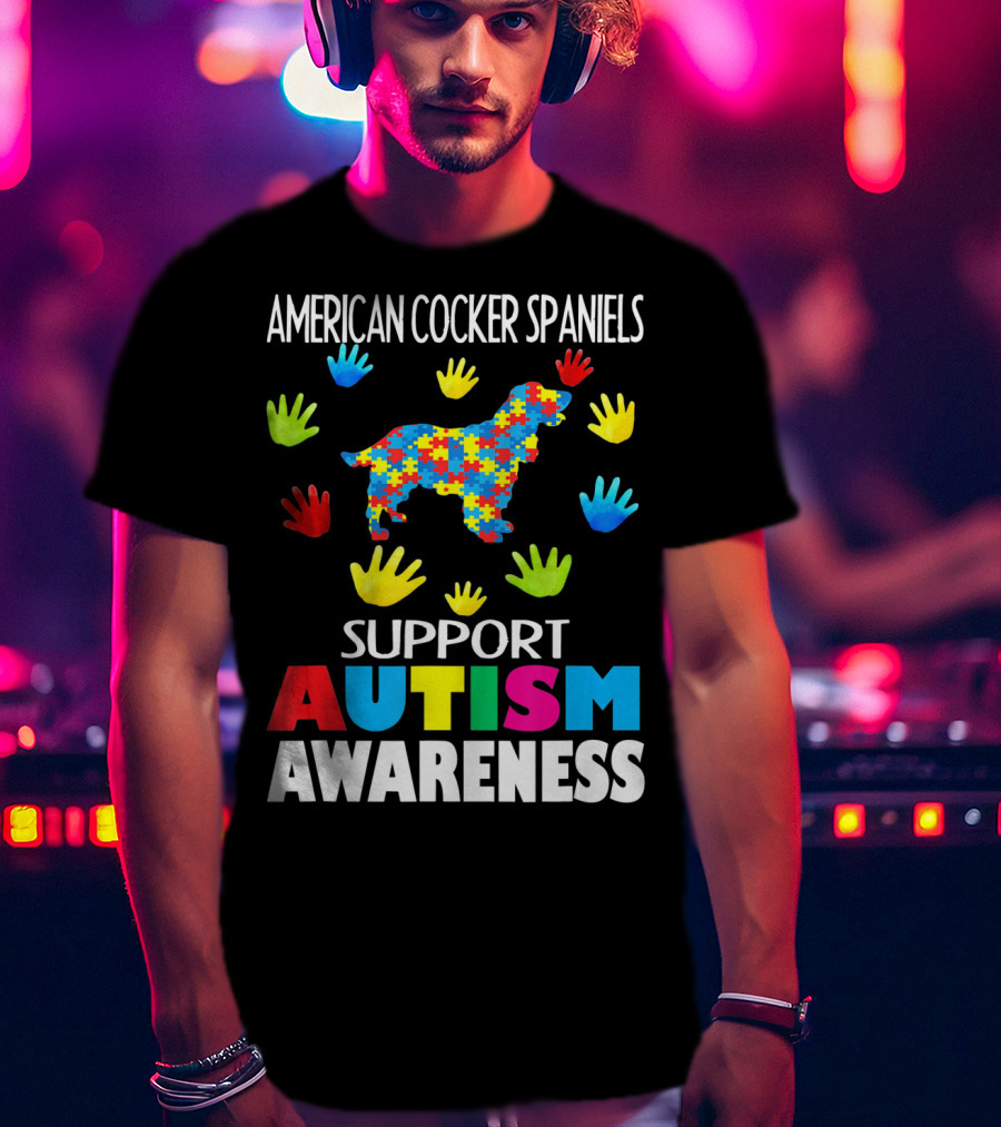 American Cocker Spaniels Support Autism Awareness T-Shirt