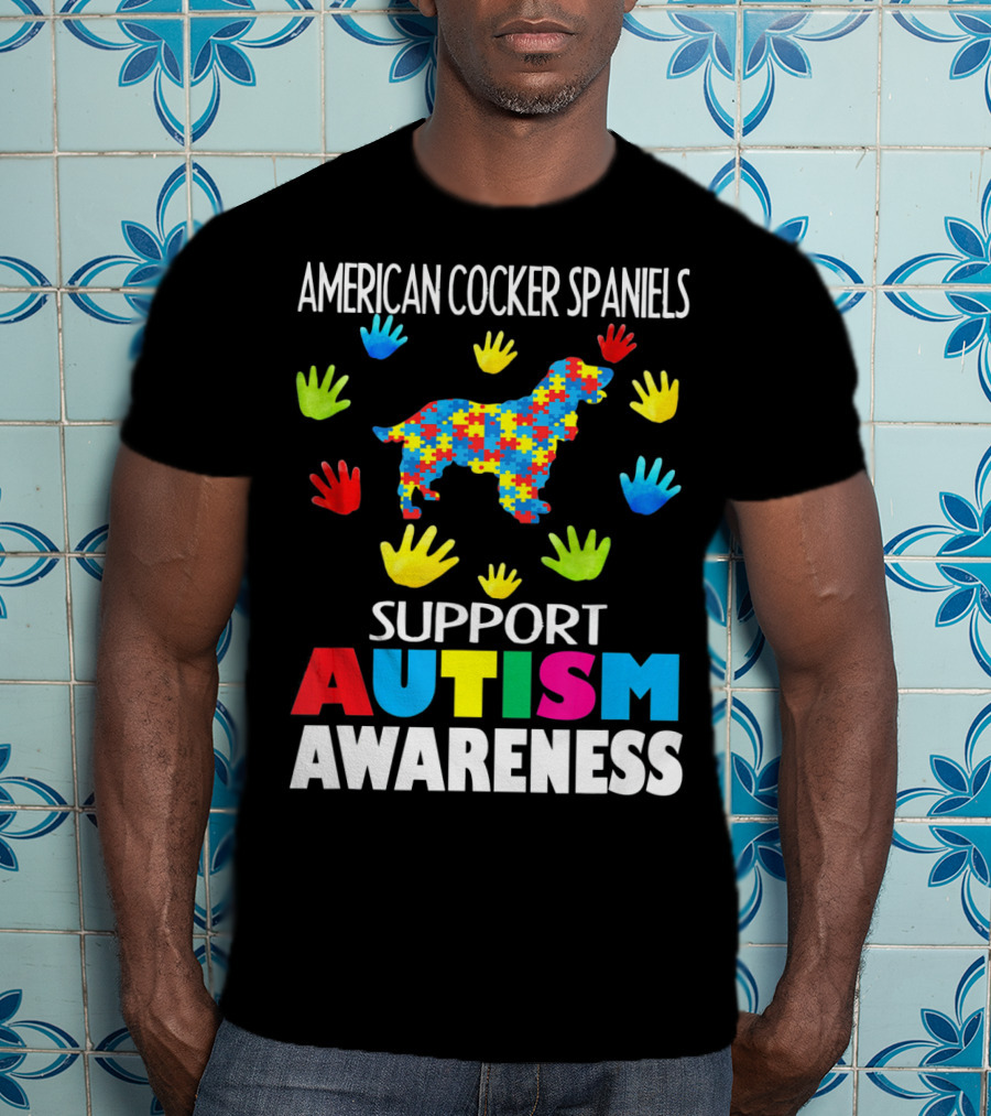 American Cocker Spaniels Support Autism Awareness T-Shirt
