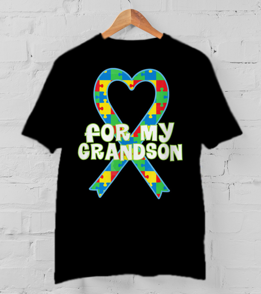 Autism Awareness Heart Puzzle For My Grandson T-Shirt