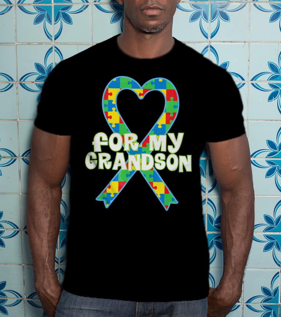 Autism Awareness Heart Puzzle For My Grandson T-Shirt