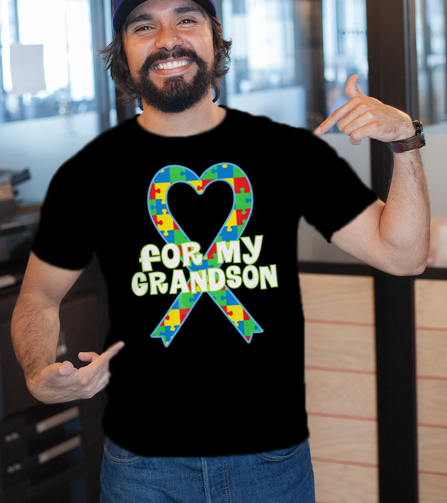 Autism Awareness Heart Puzzle For My Grandson T-Shirt