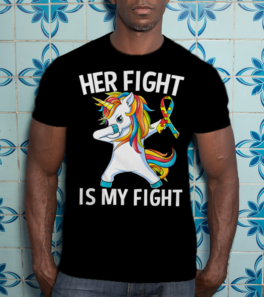 Her Fight Is My Fight Unicorn Puzzle T-Shirt
