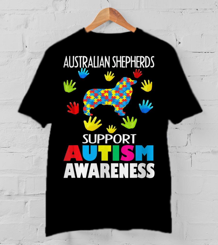 Australian Shepherds Support Autism Awareness T-Shirt