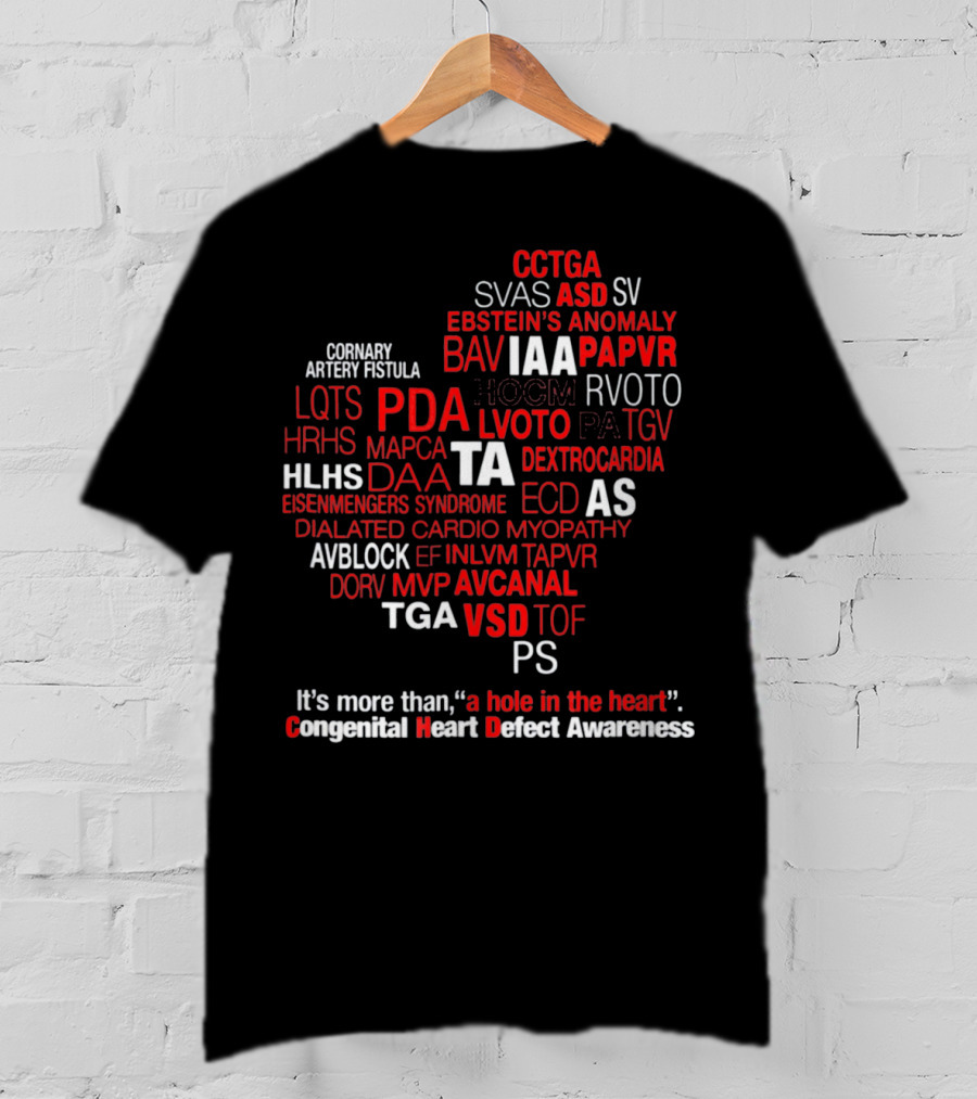 Congenital Heart Defect Awareness CCTGA Ebstein's Anomaly Dextrocardia Eisenmenger's Syndrome Dilated Cardiomyopathy VSD It's More Than A Hole In The Heart T-Shirt