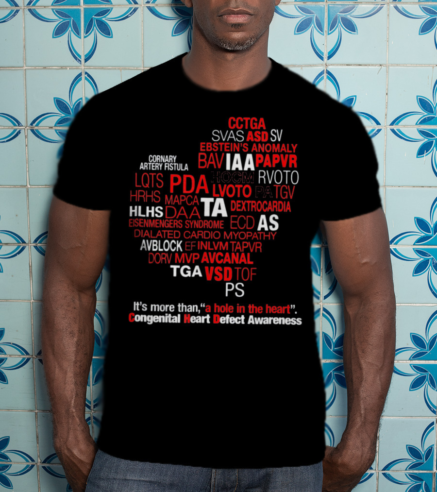 Congenital Heart Defect Awareness CCTGA Ebstein's Anomaly Dextrocardia Eisenmenger's Syndrome Dilated Cardiomyopathy VSD It's More Than A Hole In The Heart T-Shirt