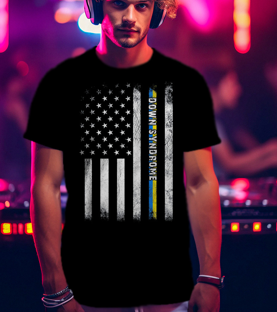 American Flag Down Syndrome Awareness T-Shirt