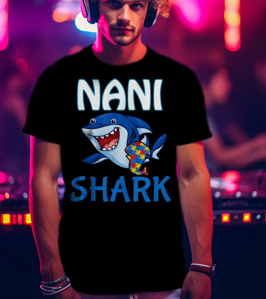 Nani Shark Autism Awareness Puzzle T-Shirt