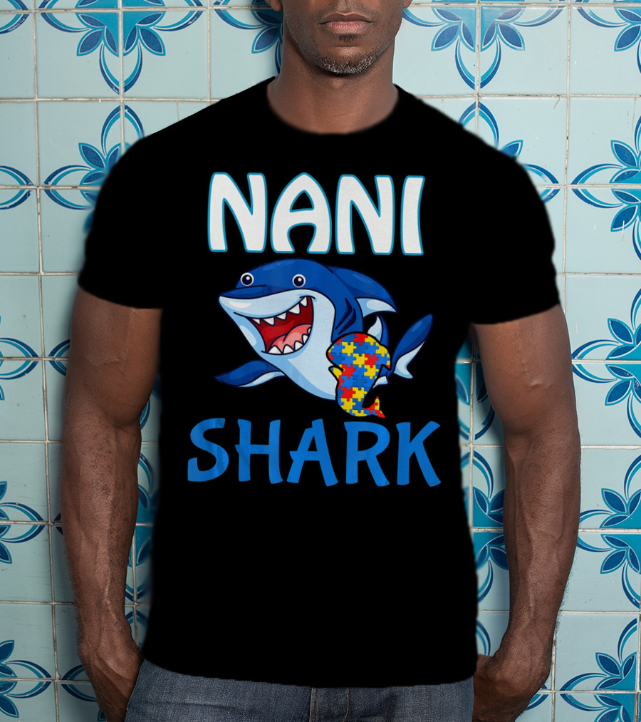 Nani Shark Autism Awareness Puzzle T-Shirt