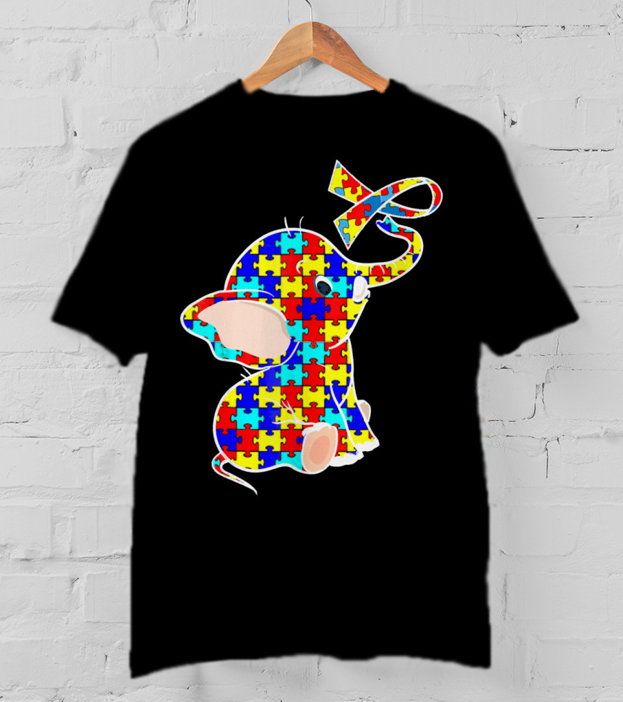 Elephant Puzzle Autism Awareness T-Shirt
