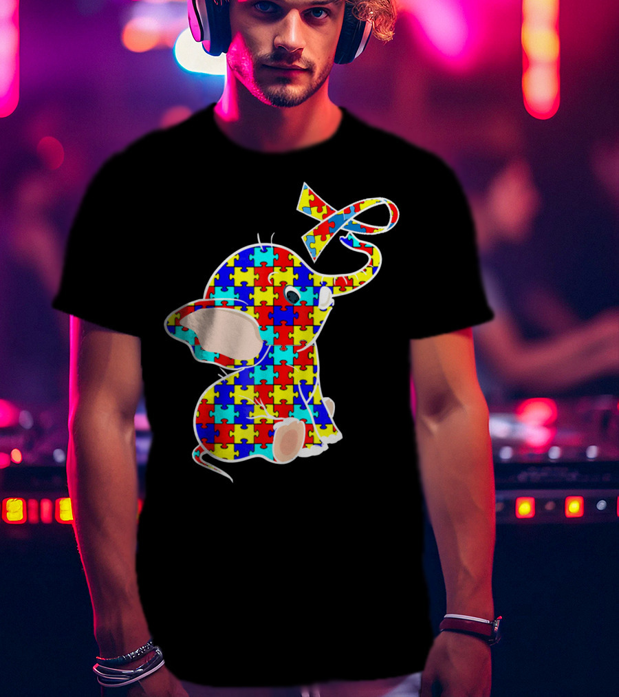 Elephant Puzzle Autism Awareness T-Shirt