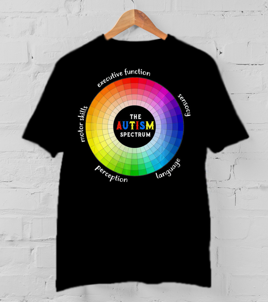 Colorful The Autism Spectrum Motor Skills Executive Function Sensory Perception Language T-Shirt