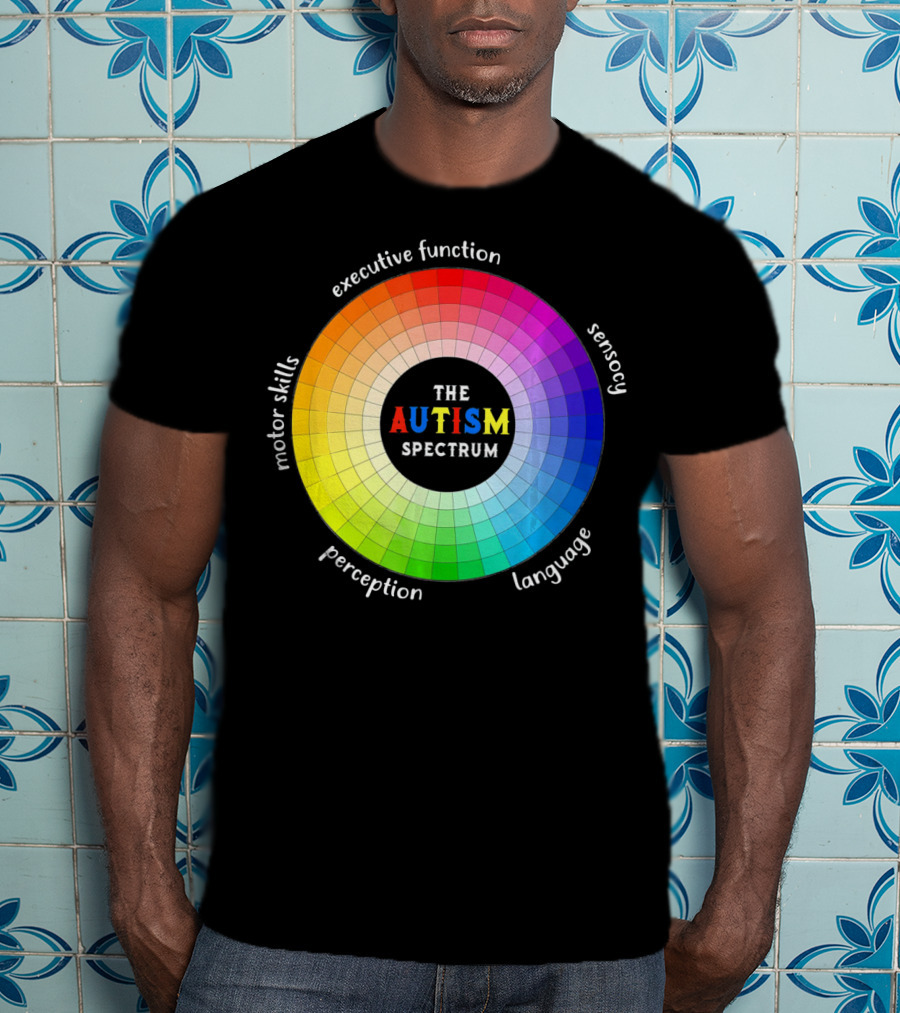 Colorful The Autism Spectrum Motor Skills Executive Function Sensory Perception Language T-Shirt