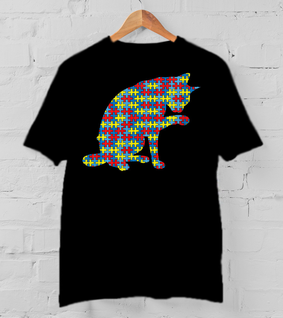 Abyssinian Autism Awareness Kitten Puzzle T-Shirt