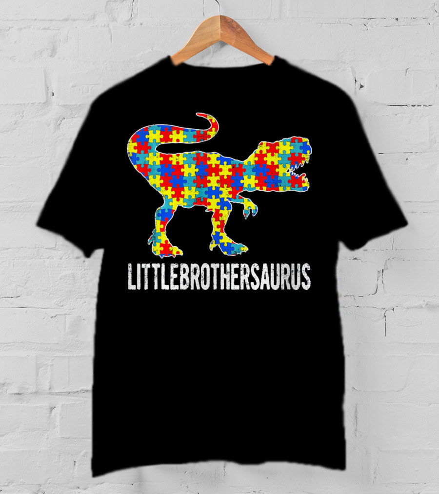 Strong Little Brothersaurus Dinosaur Puzzle T-Shirt