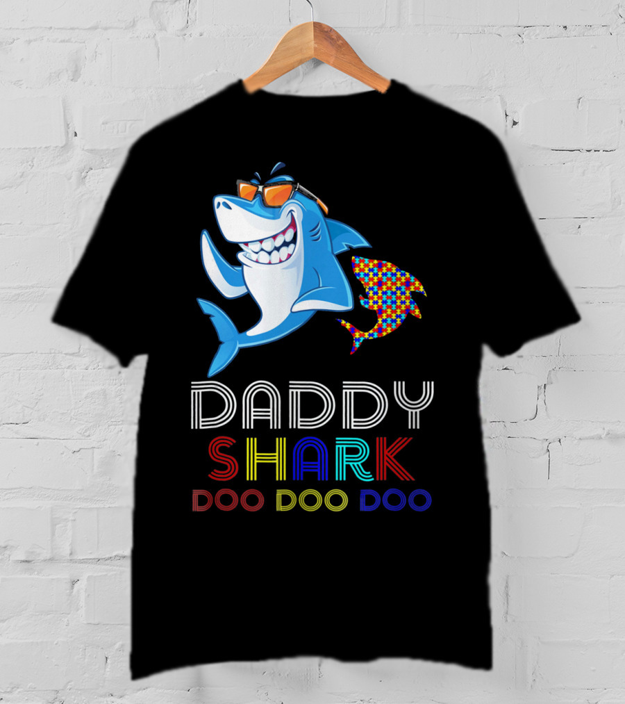 Daddy Shark Doo Doo Autism Awareness T-Shirt