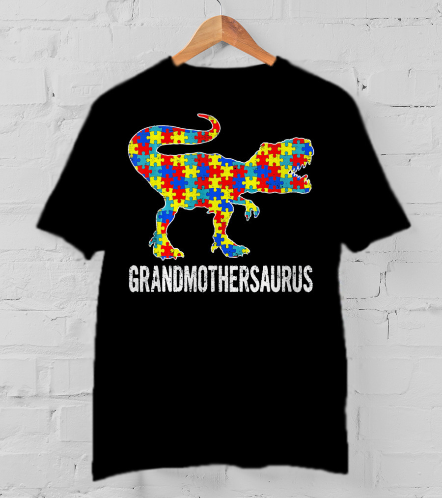 Grandmothersaurus Dinosaur Autism Puzzle T-Shirt