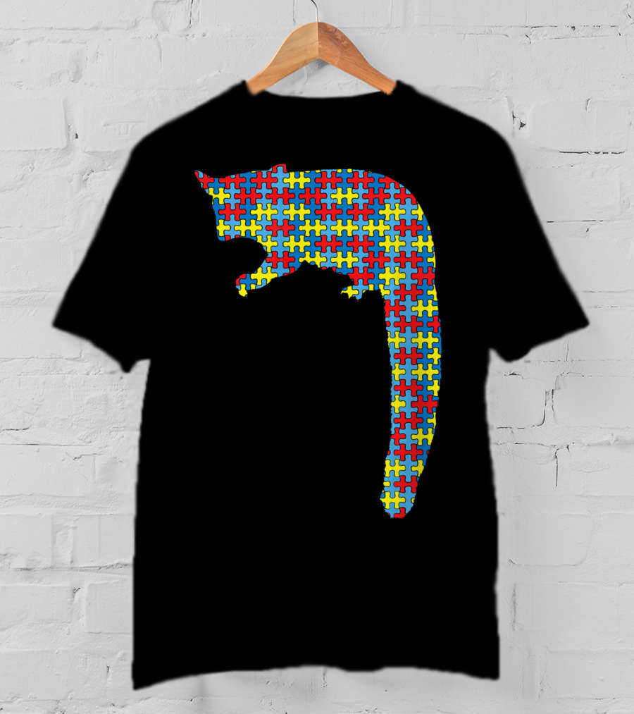Cuscus Autism Awareness Puzzle Pattern Kids Monkey T-Shirt