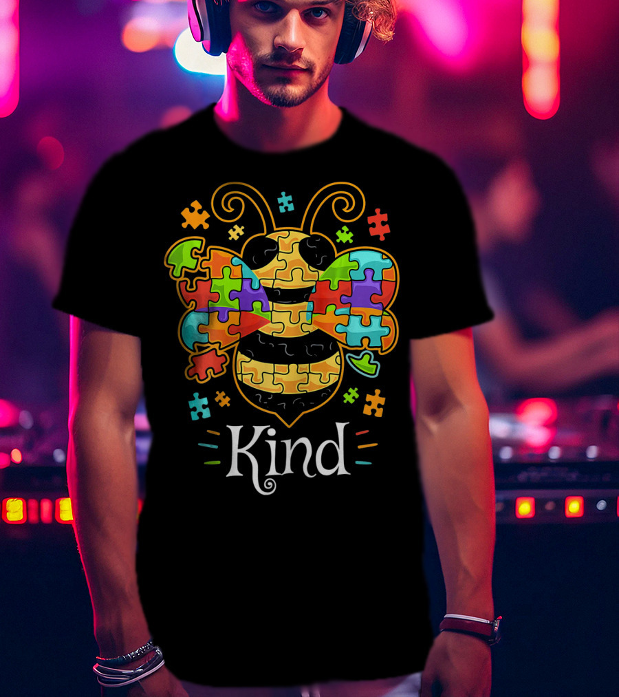 Autism Awareness Puzzle Piece Bumble Bee Kind T-Shirt