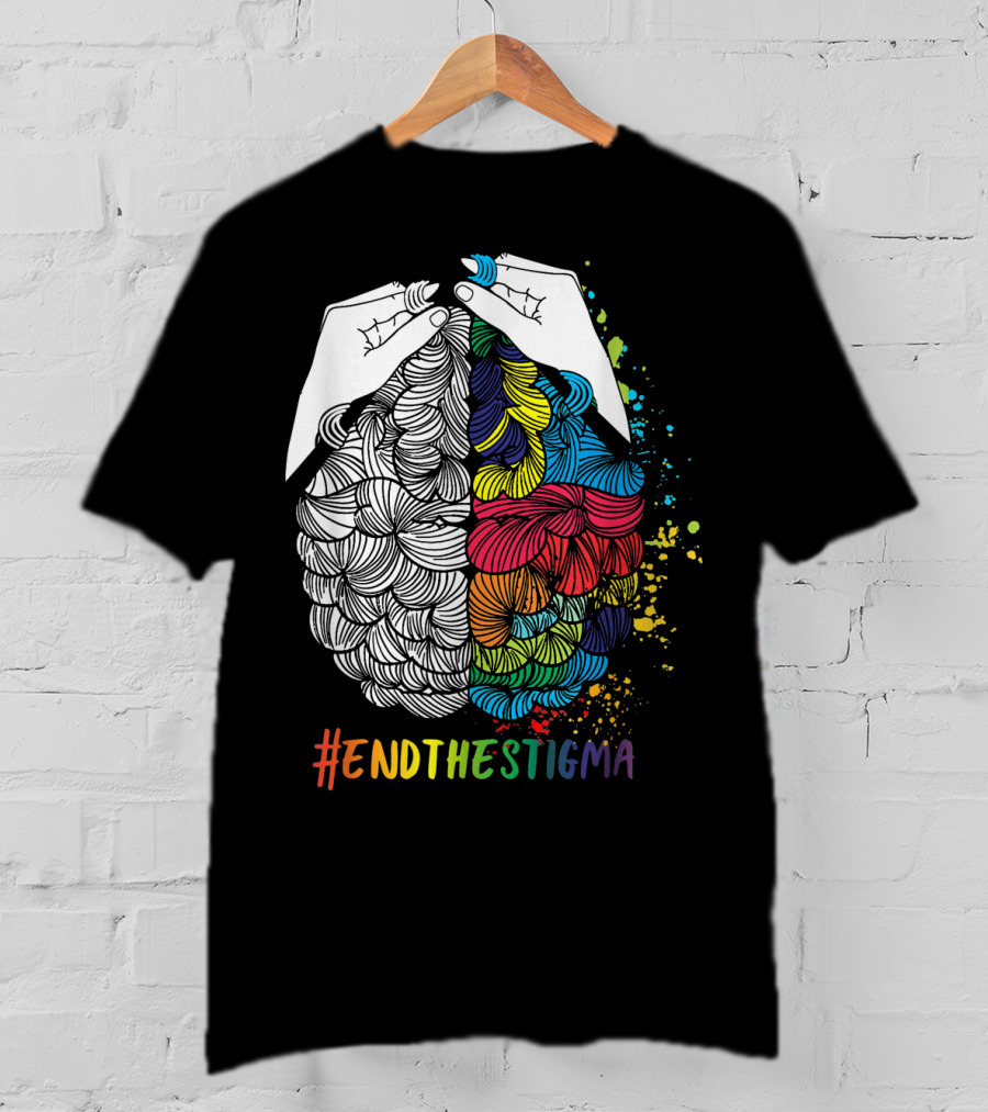 EndTheStigma Colorful Mental Health Matters Awareness T-Shirt