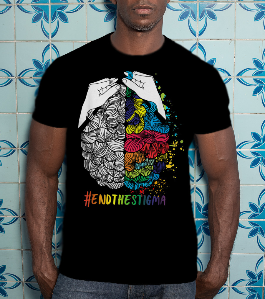 EndTheStigma Colorful Mental Health Matters Awareness T-Shirt