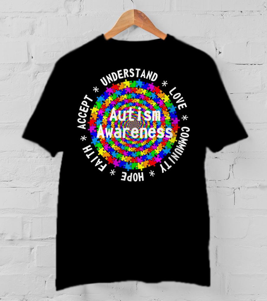 Autism Awareness Accept Hope Faith Understand Love Community T-Shirt