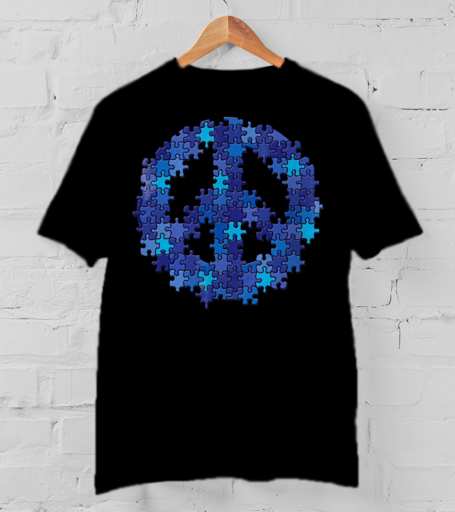 Puzzle Peace Sign Autism Spectrum Asperger T-Shirt