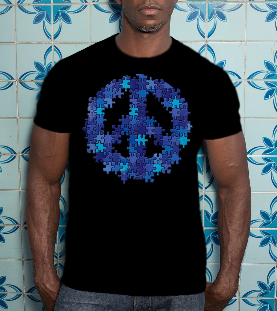 Puzzle Peace Sign Autism Spectrum Asperger T-Shirt