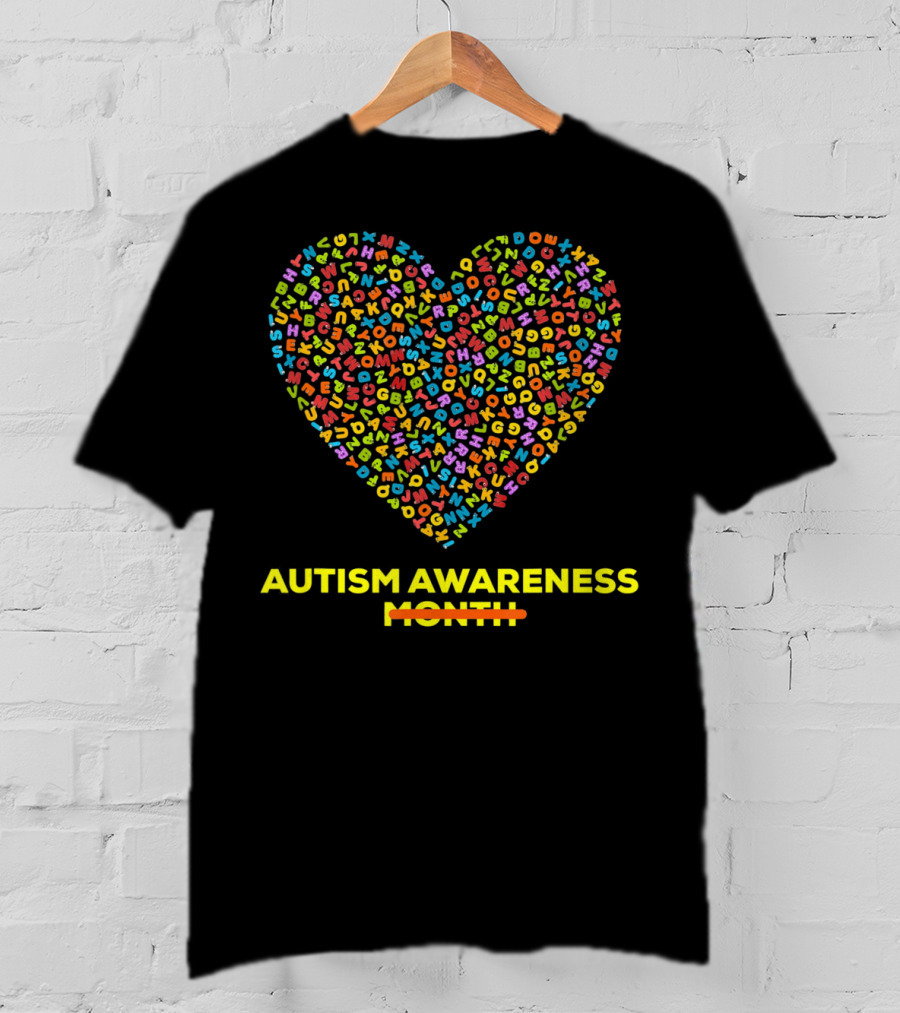Autism Awareness Heart Alphabet T-Shirt