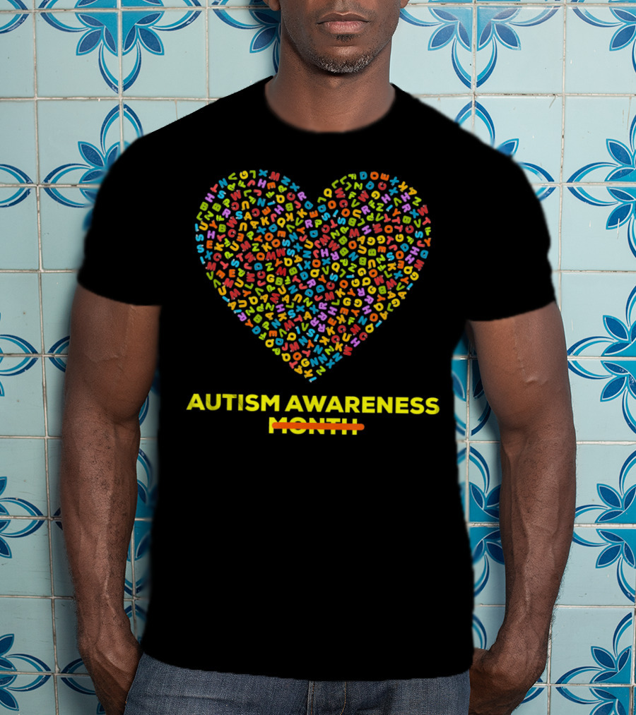 Autism Awareness Heart Alphabet T-Shirt