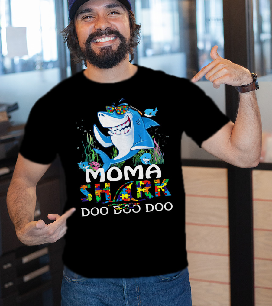Moma Shark Autism Awareness Doo Doo Doo T-Shirt