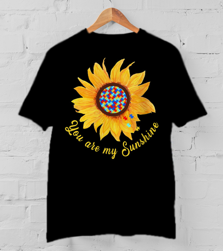 You Are My Sunshine Sunflower Autism Awareness Puzzle T-Shirt