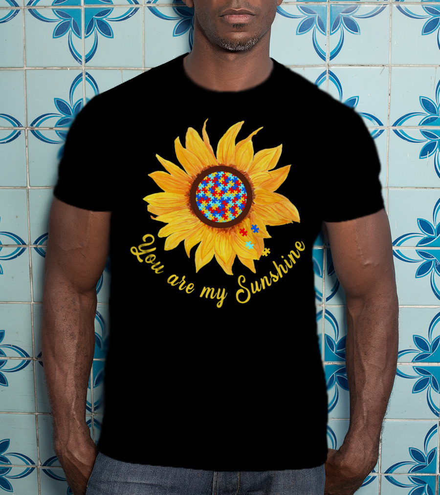 You Are My Sunshine Sunflower Autism Awareness Puzzle T-Shirt