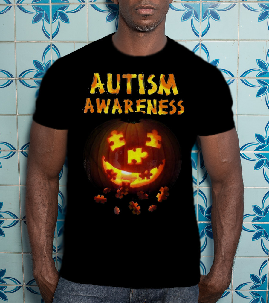 Autism Awareness Halloween Pumpkin Puzzle T-Shirt