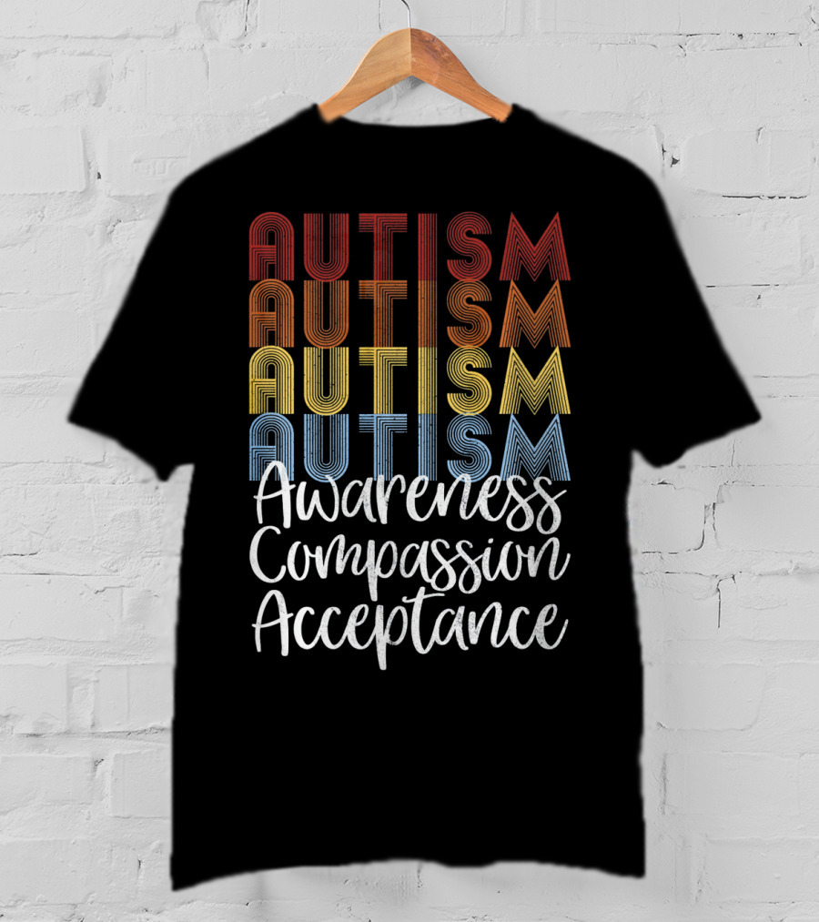 Autism Awareness Compassion Acceptance Retro Vintage T-Shirt