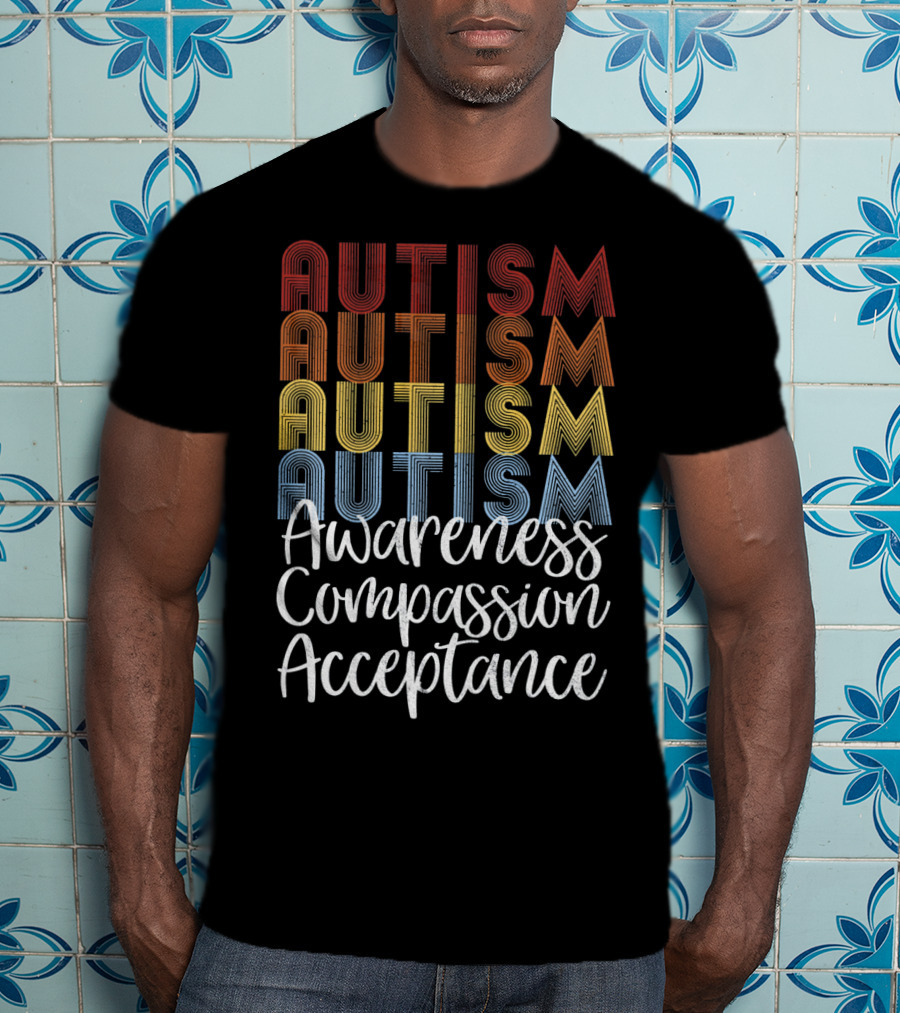 Autism Awareness Compassion Acceptance Retro Vintage T-Shirt