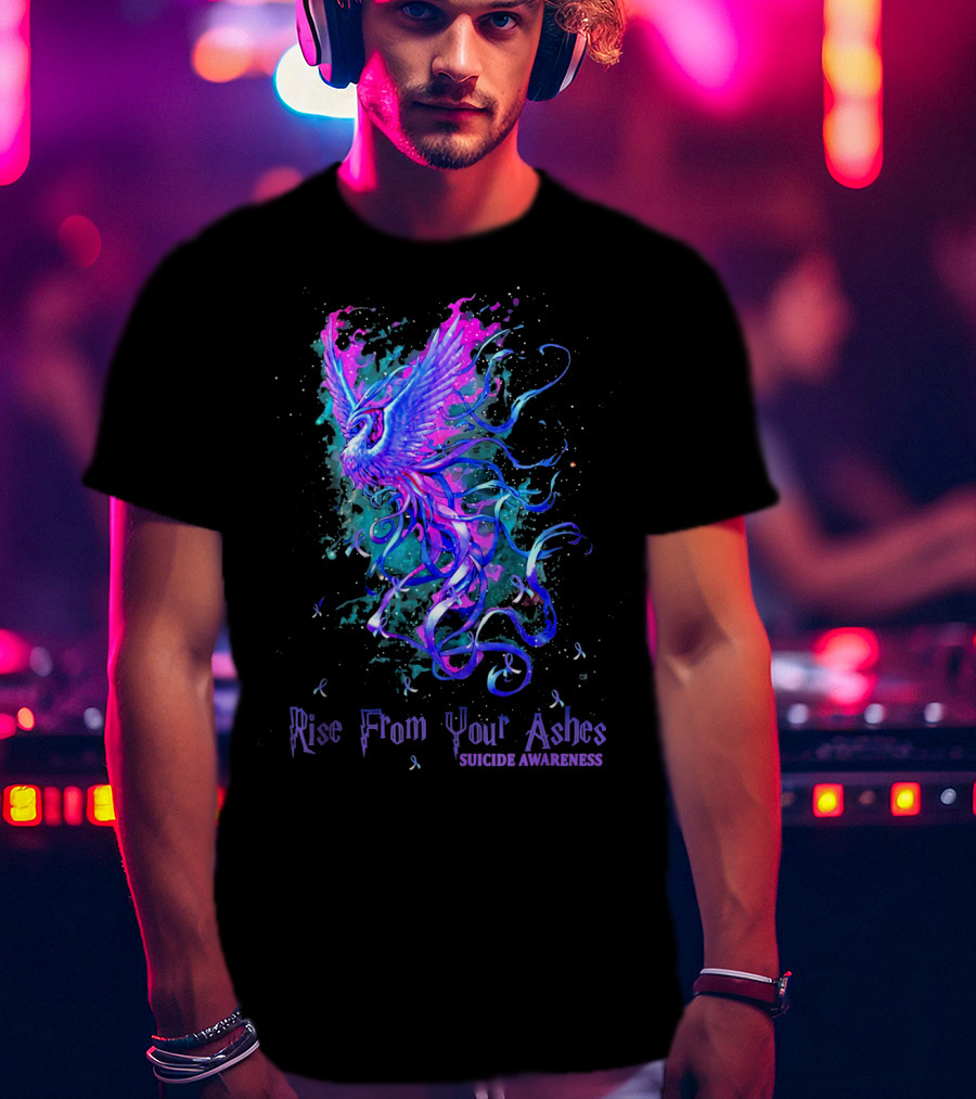 Rise From Your Ashes Phoenix Suicide Awareness T-Shirt