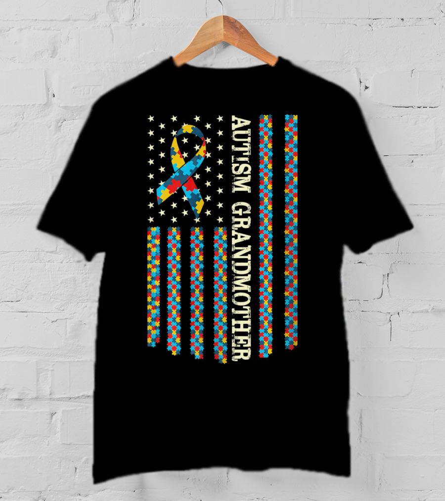 Autism Awareness Proud Autism Grandmother Ribbon T-Shirt