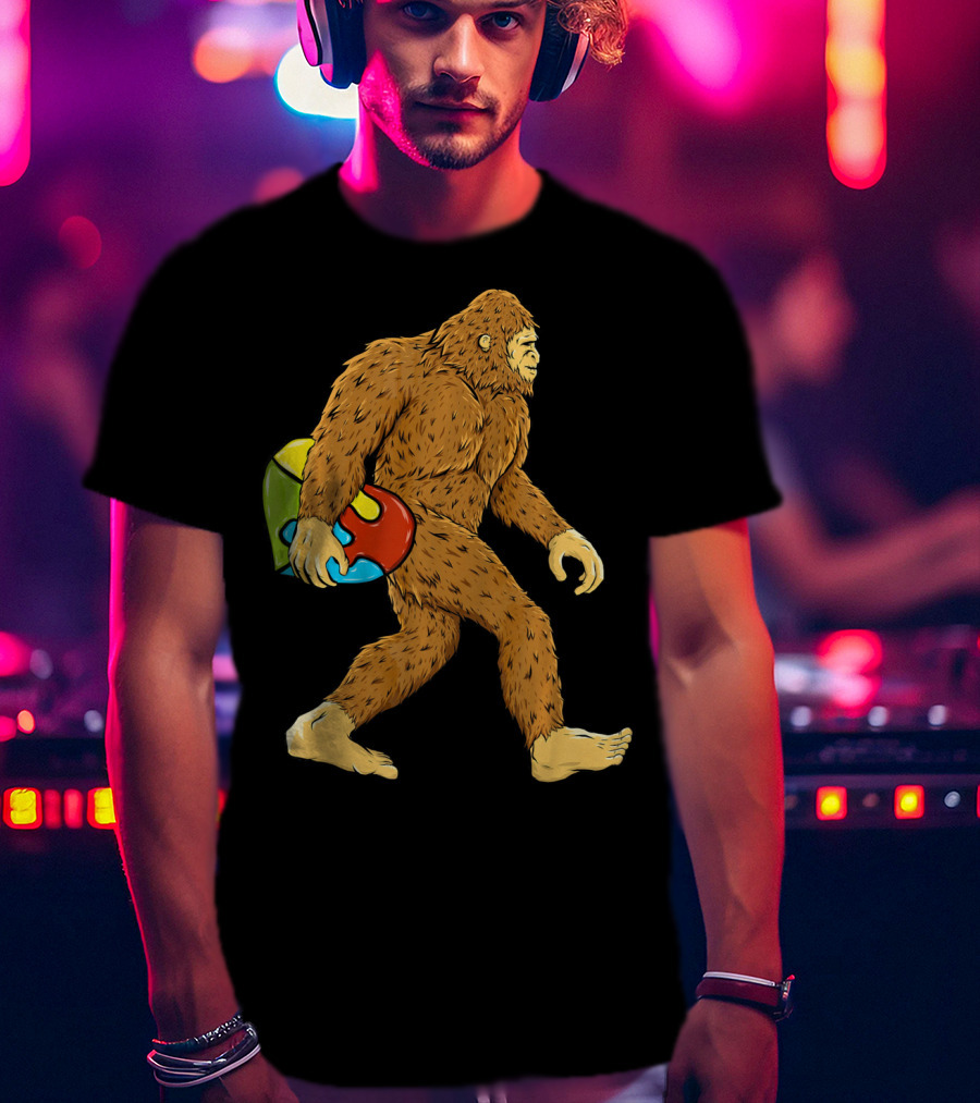 Autism Awareness Bigfoot Carrying Puzzle Heart T-Shirt