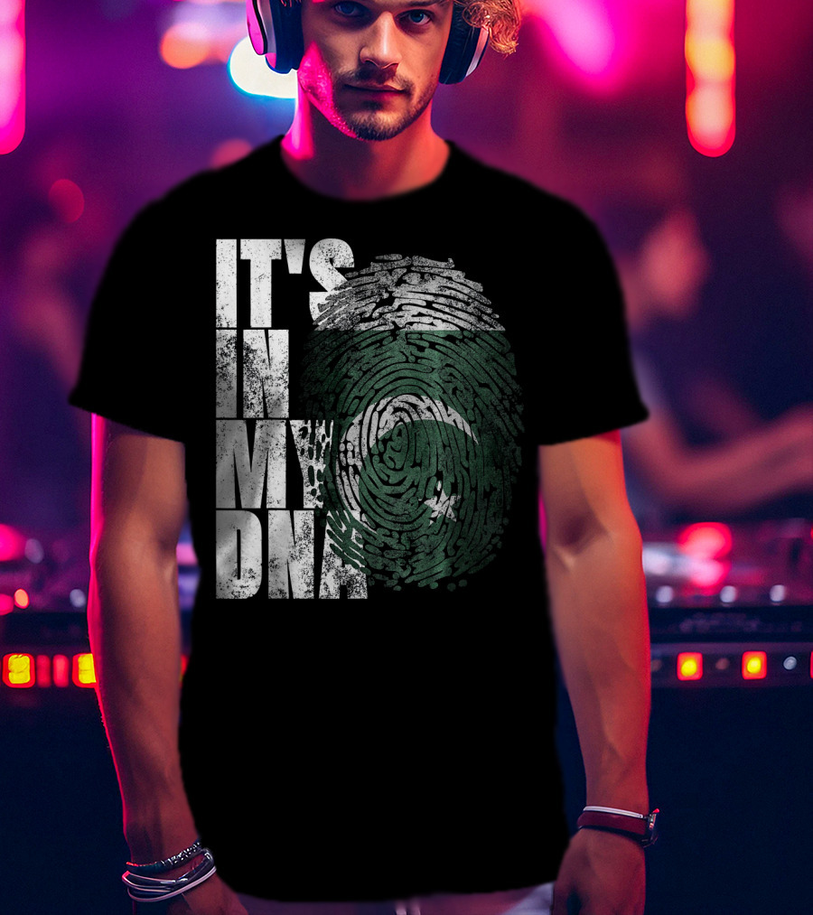 It's In My DNA Pakistani Flag Fingerprint T-Shirt
