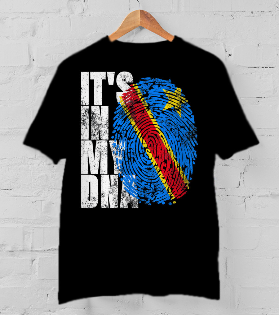It's In My DNA Congo Flag Fingerprint Afro T-Shirt