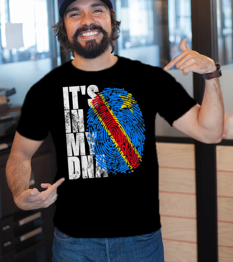 It's In My DNA Congo Flag Fingerprint Afro T-Shirt