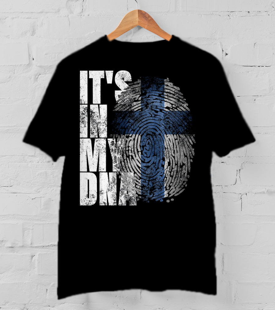 It's In My DNA Finnish Suomi Finland Fingerprint Flag T-Shirt