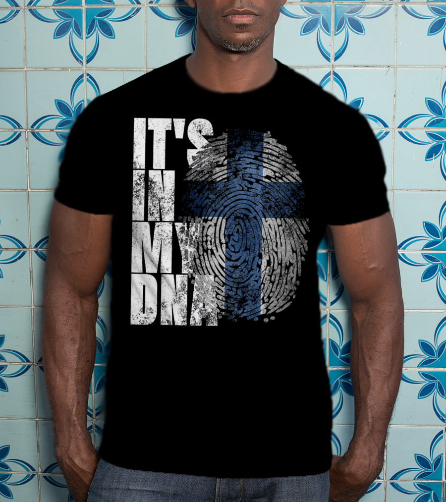 It's In My DNA Finnish Suomi Finland Fingerprint Flag T-Shirt