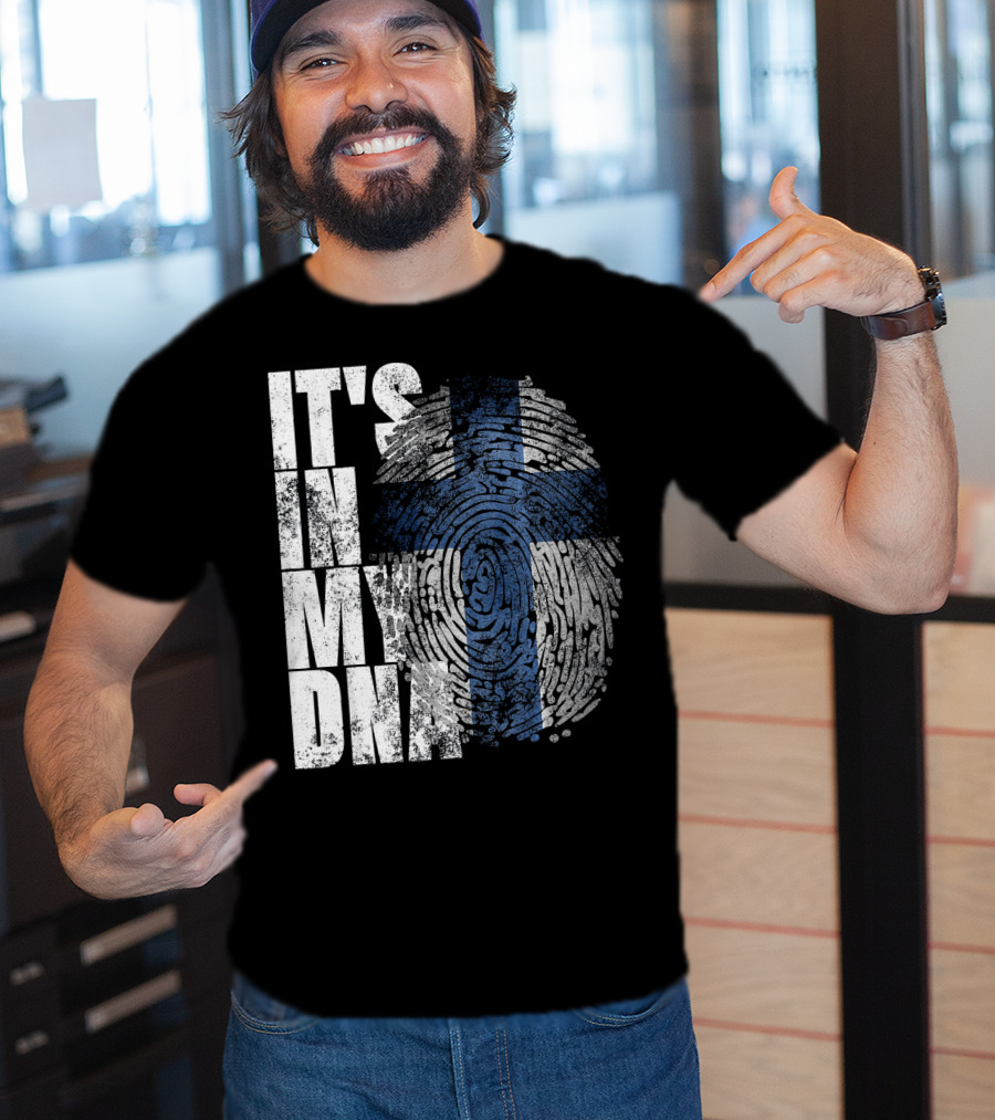 It's In My DNA Finnish Suomi Finland Fingerprint Flag T-Shirt