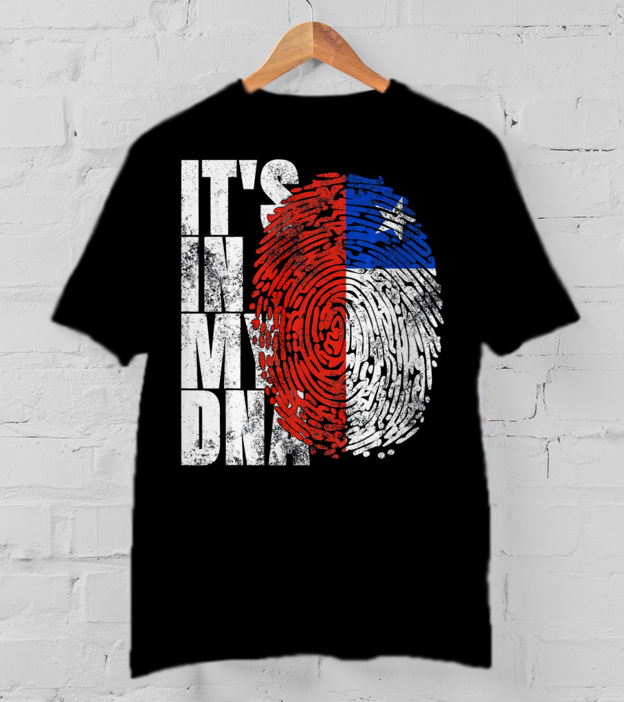 It's In My DNA Chilean Fingerprint Flag T-Shirt