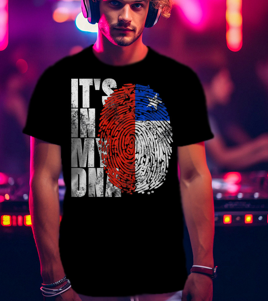 It's In My DNA Chilean Fingerprint Flag T-Shirt